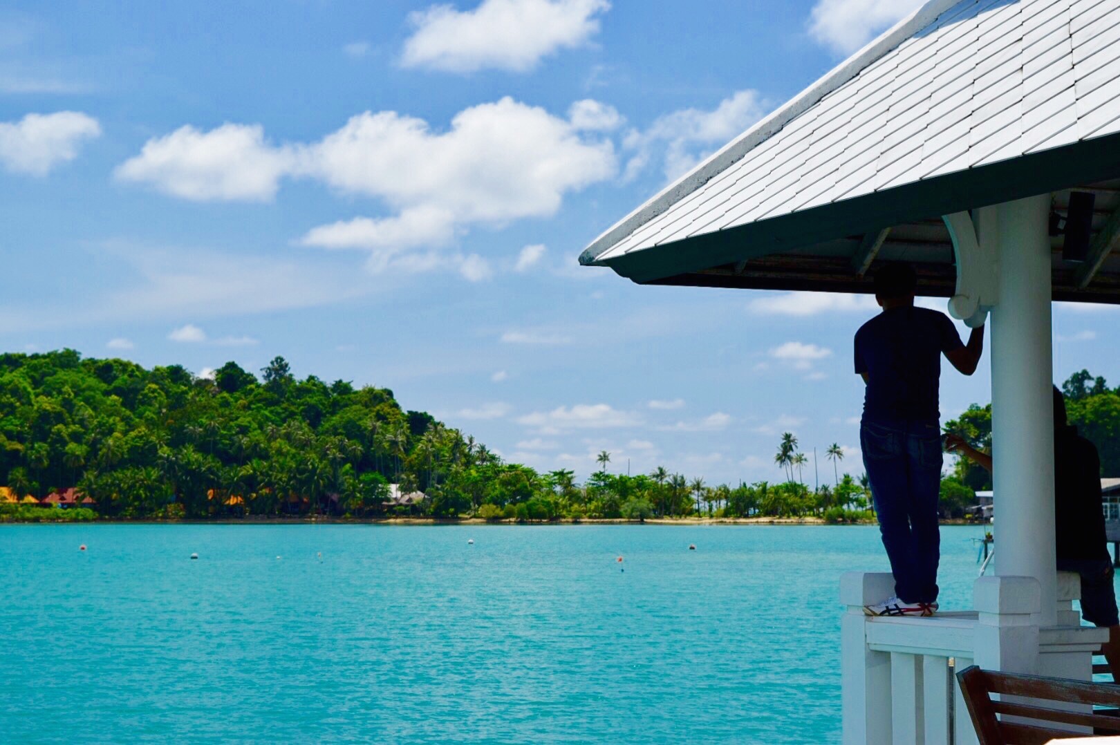 man looking at sea
